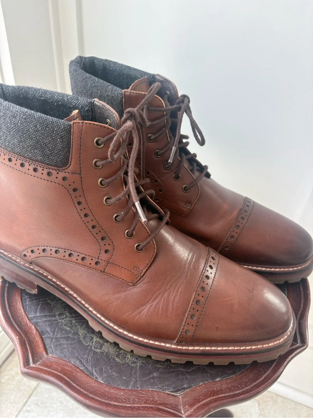 Warfield & Grand Mens CapToe Leather Boots Size 10